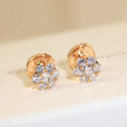 18K Celestial Flower Crystal Earrings
