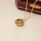 18K Celestial Trinity Cushion Diamond Necklace