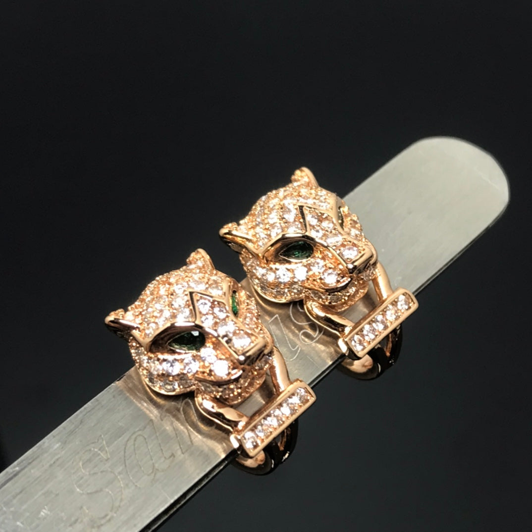 18K Celestial Panth̬re De Diamond Earrings