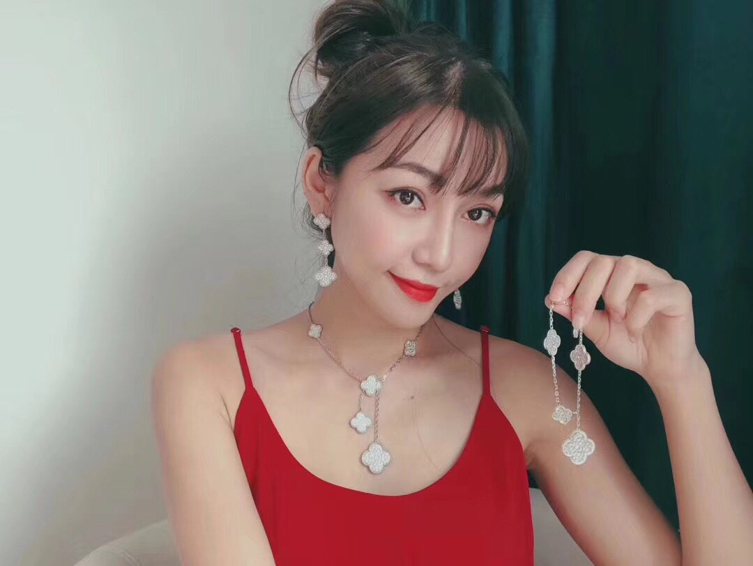 18K Celestial Magic Alhambra Six Motifs Diamonds Necklace