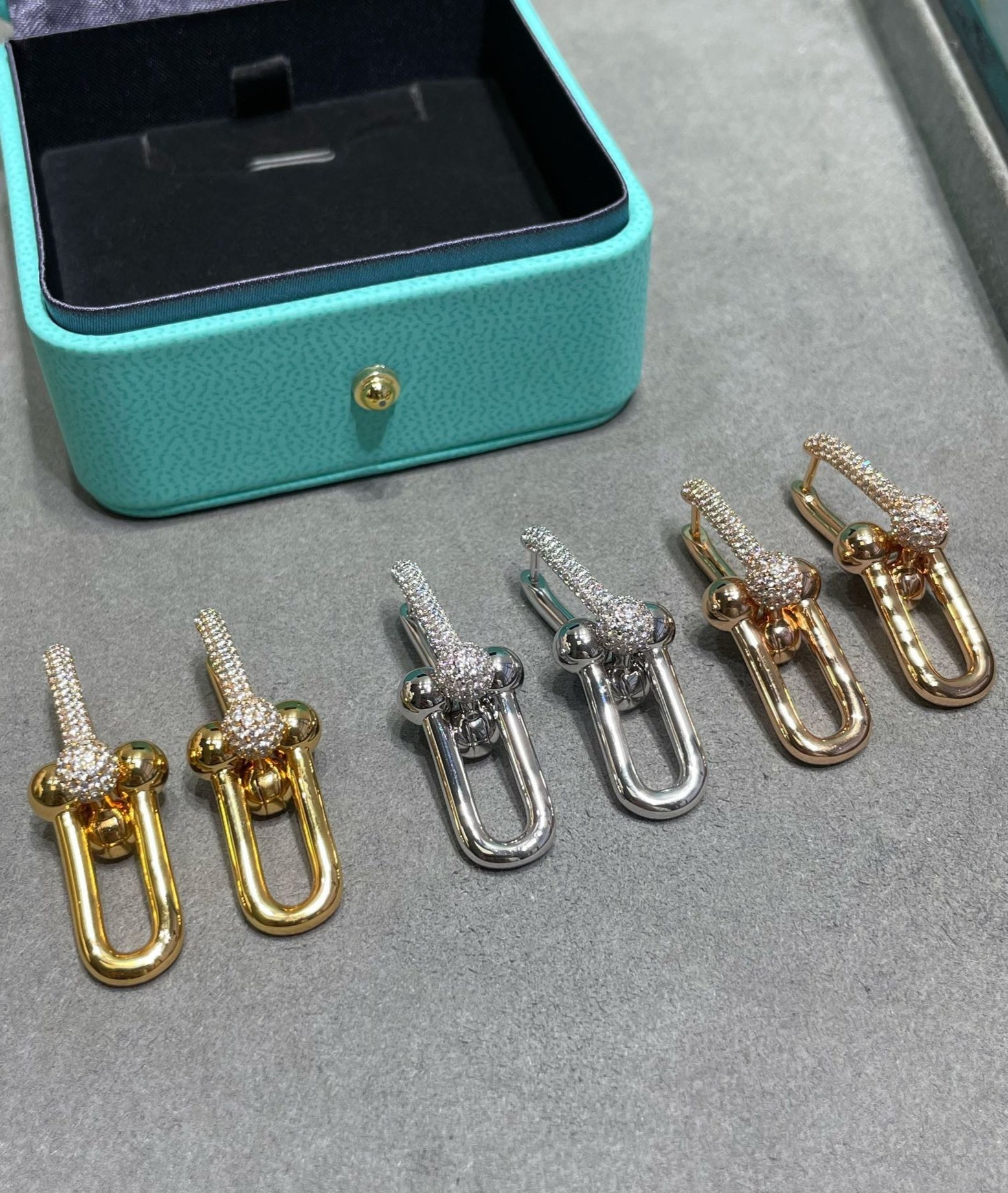 18K Celestial T HardWear Large Link Diamonds Earrings