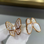 18K Celestial Two Butterfly Between the Finger Pearl Ring