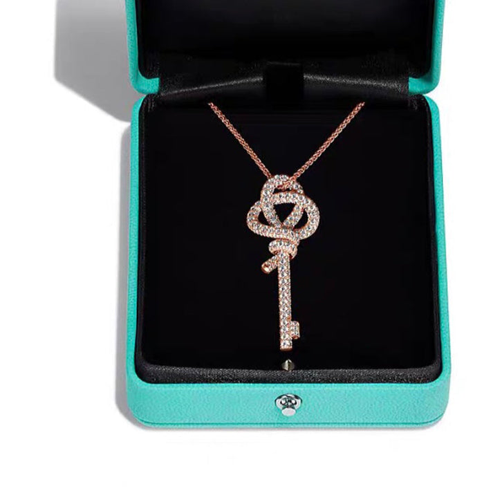 18K Celestial T Keys Woven Diamonds Large Necklace