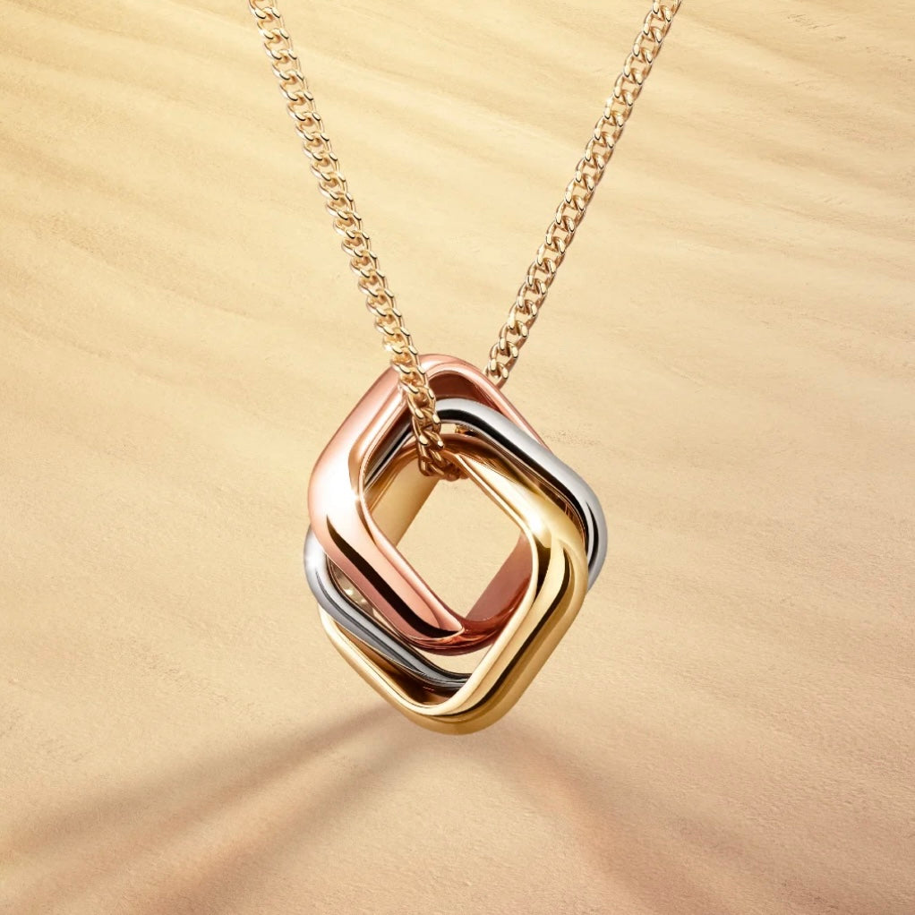 18K Celestial Trinity Cushion Necklace
