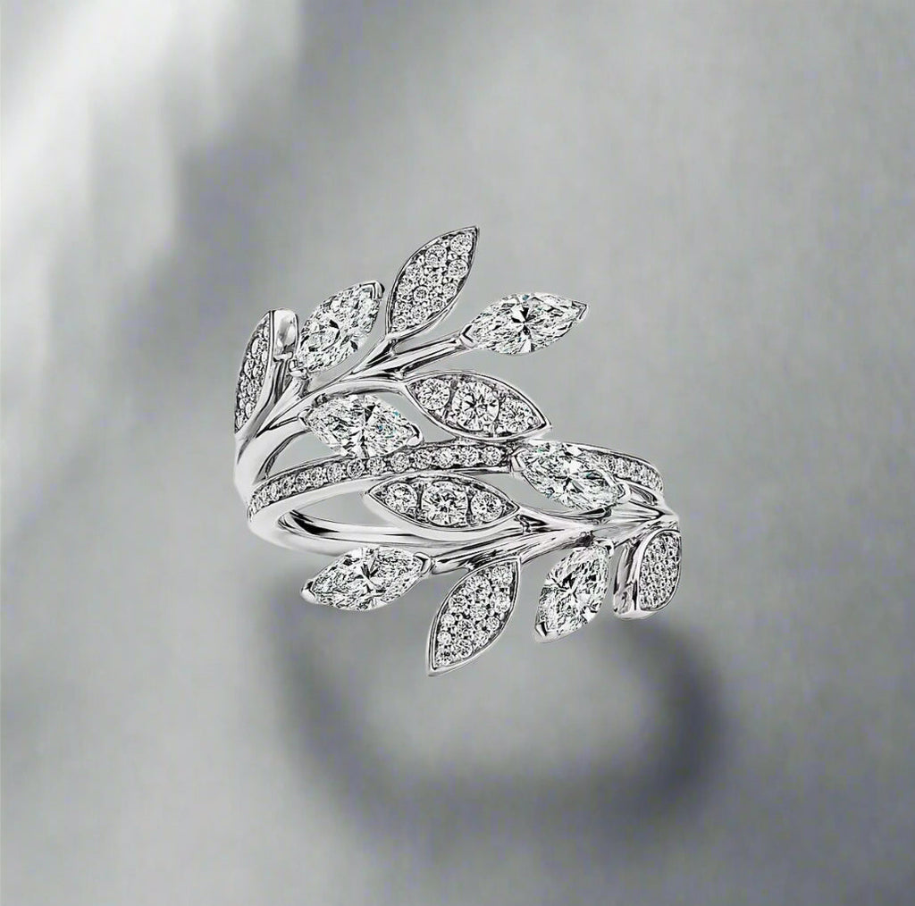 18K Celestial T Victoria Diamond Vine Bypass Ring