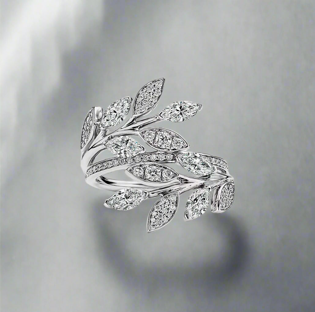 18K Celestial T Victoria Diamond Vine Bypass Ring