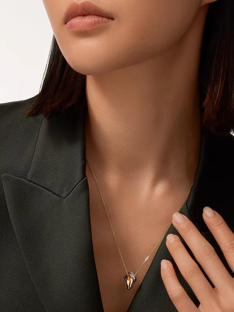 18K Celestial Trinity Cushion Necklace
