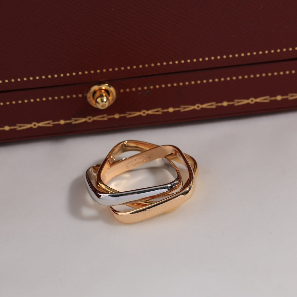 18K Celestial Trinity Cushion Ring