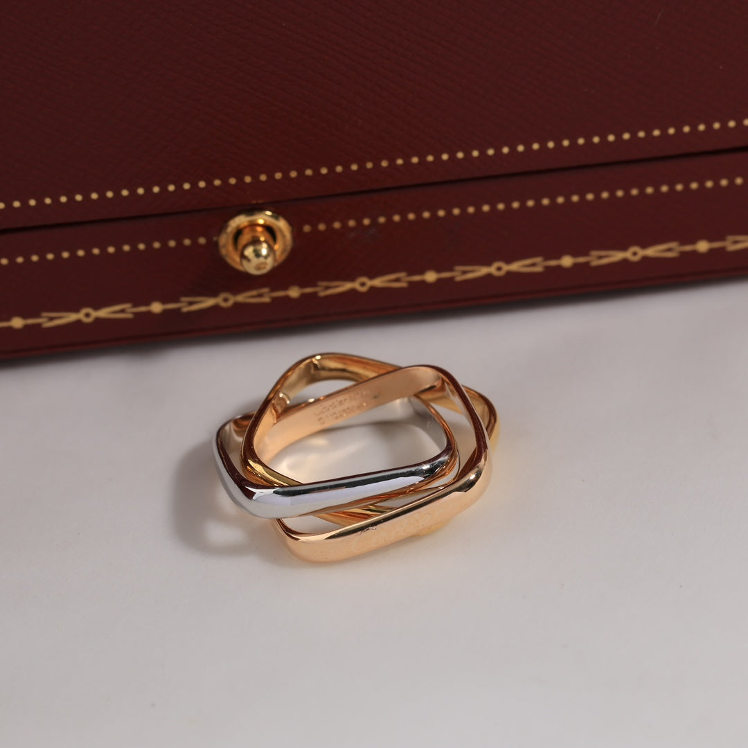 18K Celestial Trinity Cushion Ring