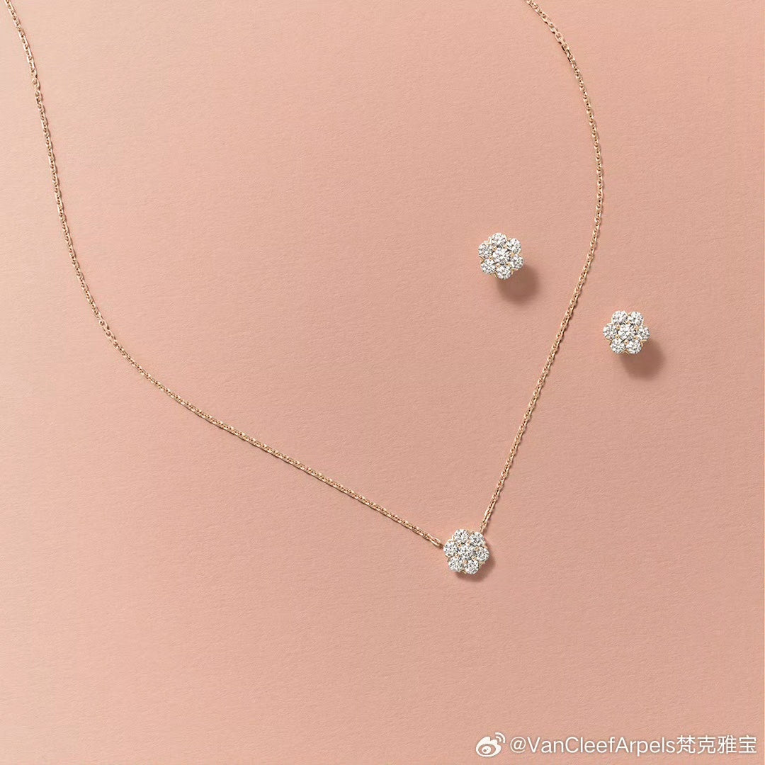 18K Celestial Flower Crystal Earrings