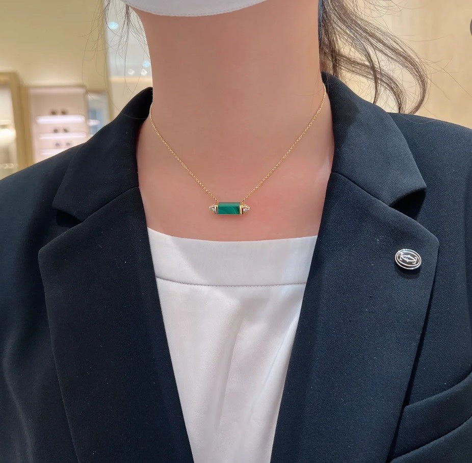 18K Celestial Les Berlingots De Malachite Necklace