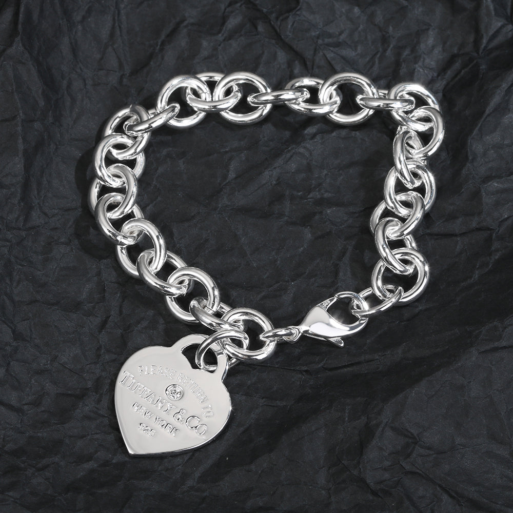 18K Celestial T Heart Tag Bracelet