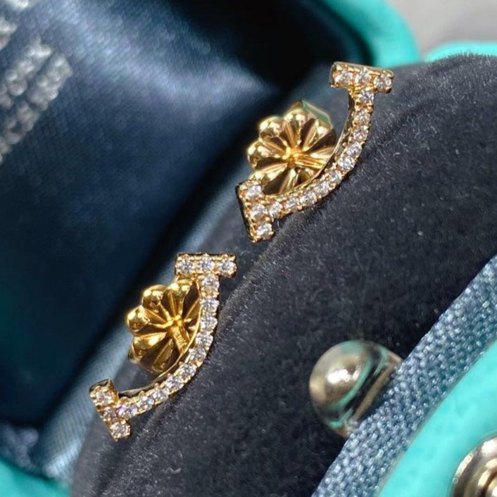 18K Celestial T Smile Diamonds Earrings