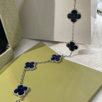 18K Celestial Vintage Alhambra Crystal Blue Bracelet