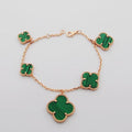 18K Magic Alhambra Five Malachite Motifs Bracelet