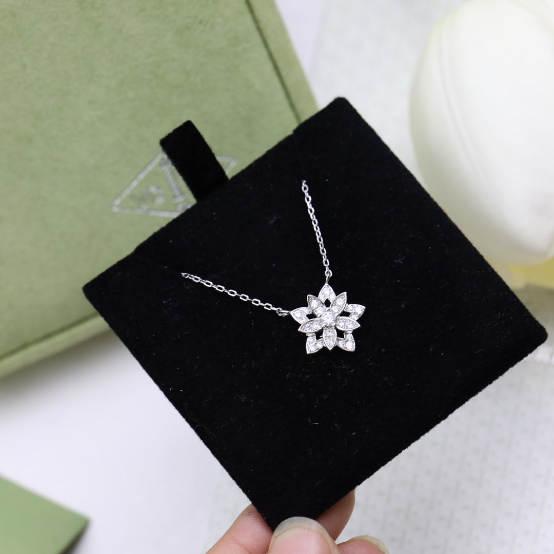 18K Celestial Lotus Openwork Pendant Necklace