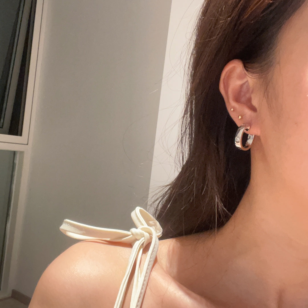 18K Celestial Love 2 Diamonds Earrings