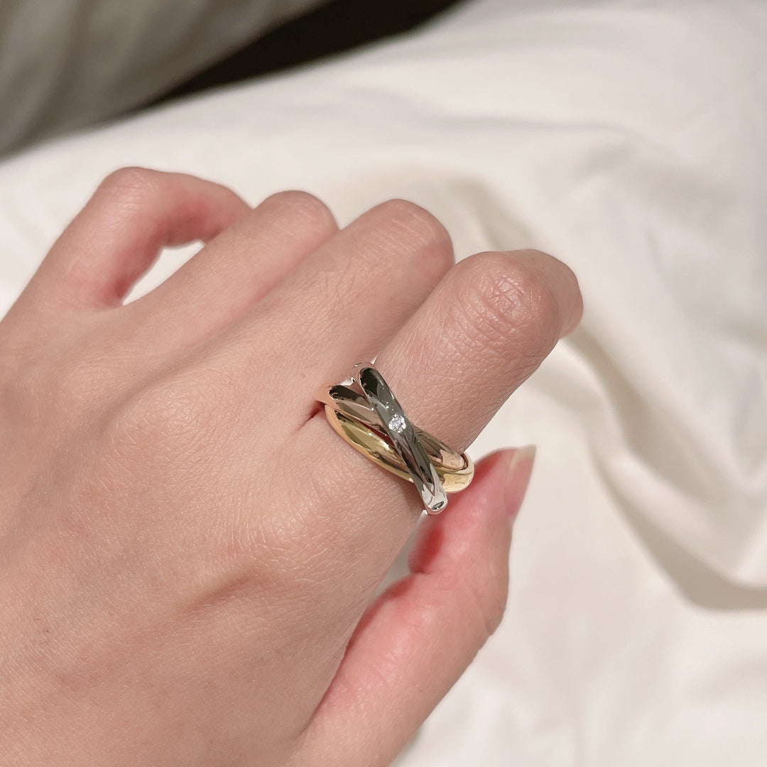 18K Celestial Trinity Five Diamonds Ring