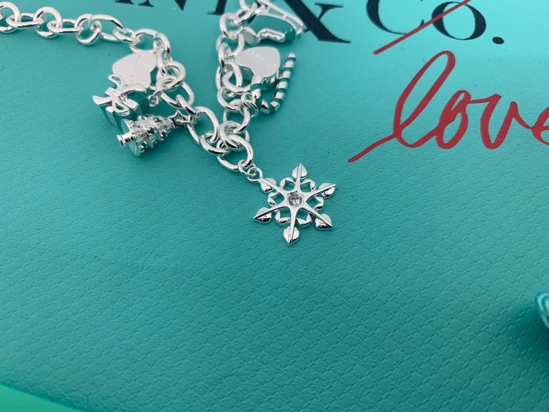 18K Celestial T Christmas Tag Bracelet
