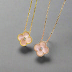 18K Celestial Sweet Alhambra Pink Clover Necklace