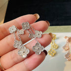 18K Celestial Magic Alhambra Four Diamonds Motifs Clover Earrings