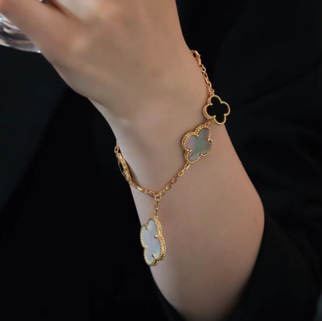 18K Celestial Magic Alhambra Five Motifs Clover Bracelet