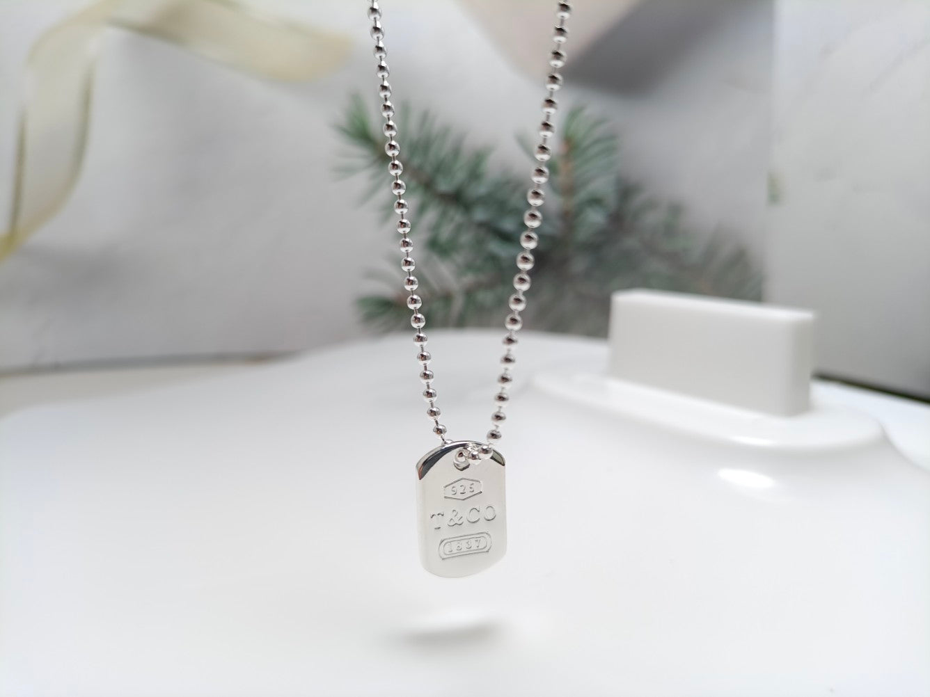 18K Celestial T 1837 Tag Pendant Necklace