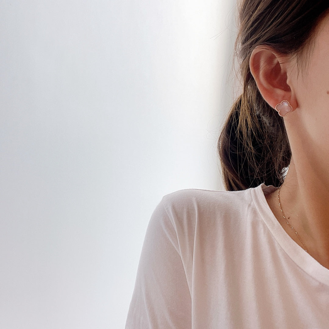 18K Celestial Magic Alhambra Pink Opale Earrings