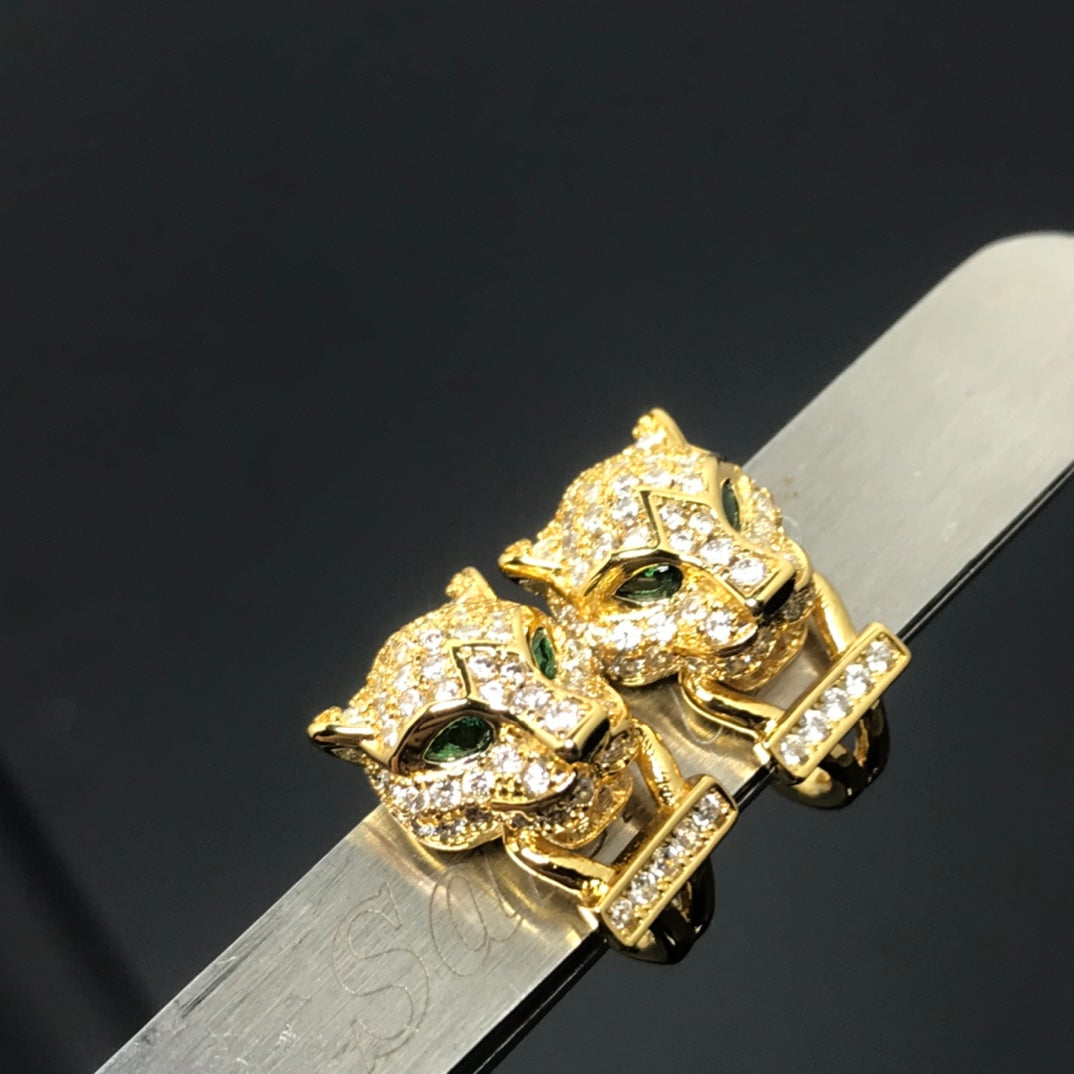 18K Celestial Panth̬re De Diamond Earrings