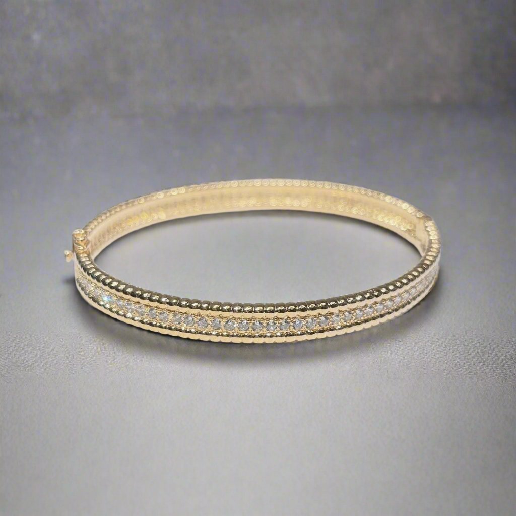 18K Celestial Perl̩e Diamonds One Row Bracelet