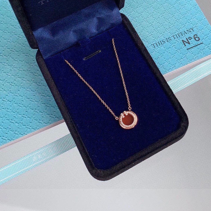 18K Celestial T Diamond & Turquoise Circle Pendant Necklace
