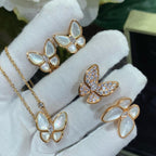 18K Celestial Two Butterfly Between the Finger Pearl Ring