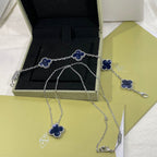 18K Celestial Vintage Alhambra Crystal Blue Bracelet