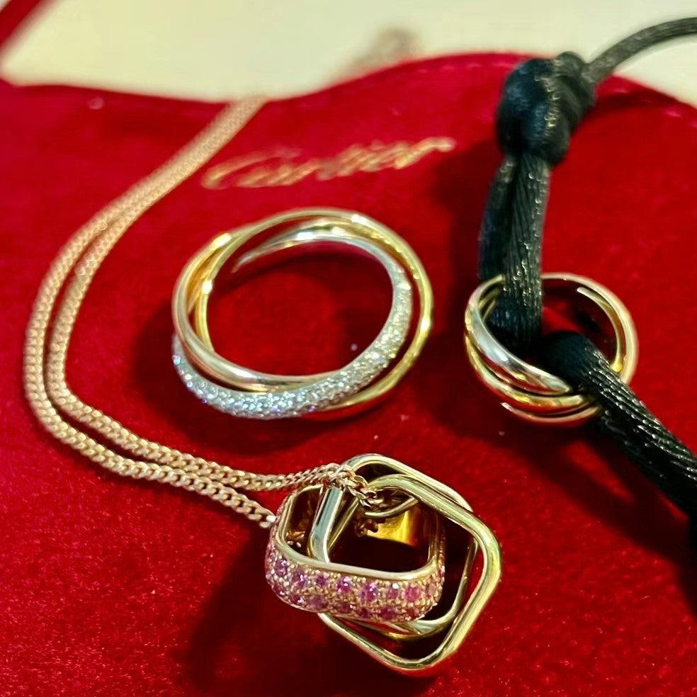18K Celestial Trinity Pink Diamond Necklace