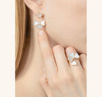 18K Celestial Sweet Alhambra Effeuillage Pearls Ring
