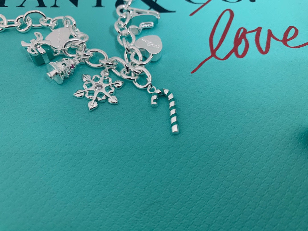18K Celestial T Christmas Tag Bracelet