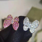 18K Celestial Two Butterfly Between the Finger Sapphire Ring