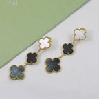 18K Celestial Magic Alhambra Three Pearls Motifs Earrings