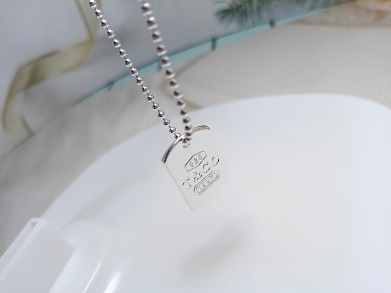 18K Celestial T 1837 Tag Pendant Necklace