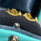 18K Celestial T Smile Yellow Gold Earrings