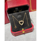 18K Celestial Trinity Heart Full Diamond Necklace