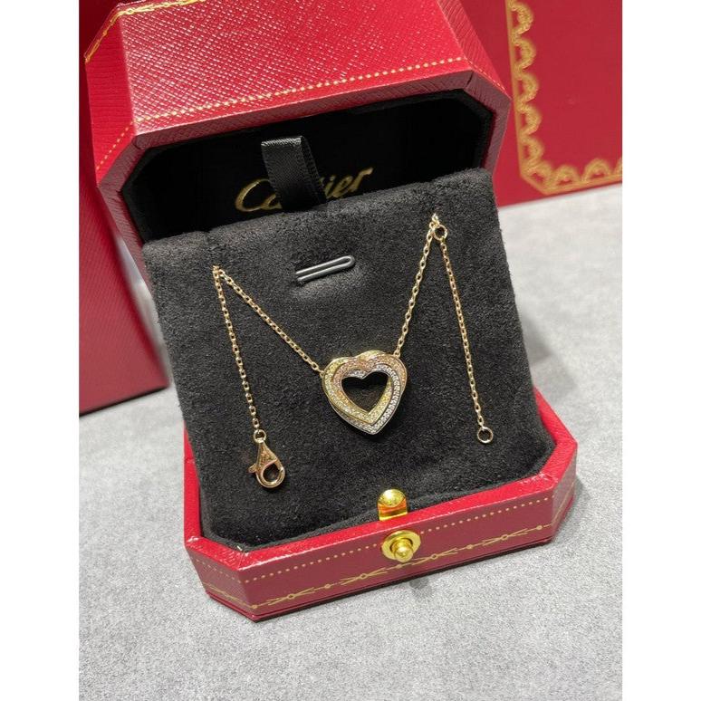 18K Celestial Trinity Heart Full Diamond Necklace