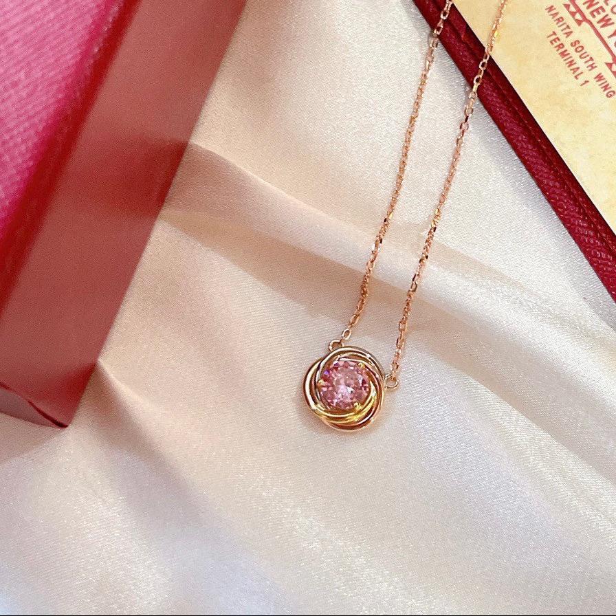 18K Celestial Trinity Pink Sapphire Necklace