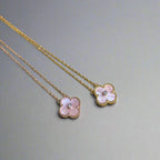 18K Celestial Sweet Alhambra Pink Clover Necklace