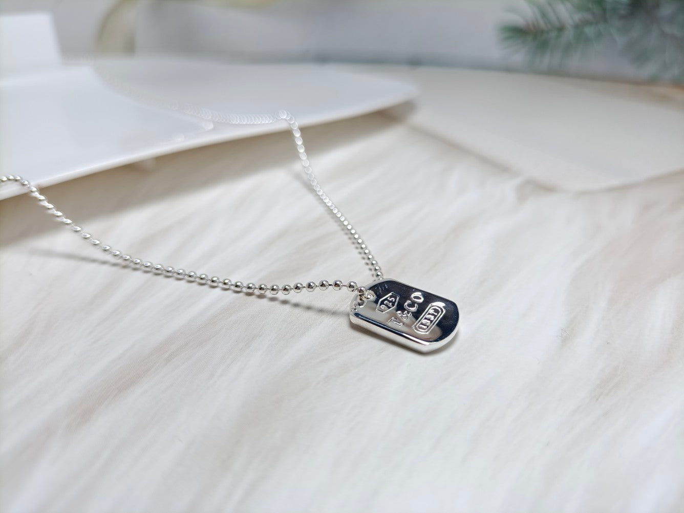 18K Celestial T 1837 Tag Pendant Necklace