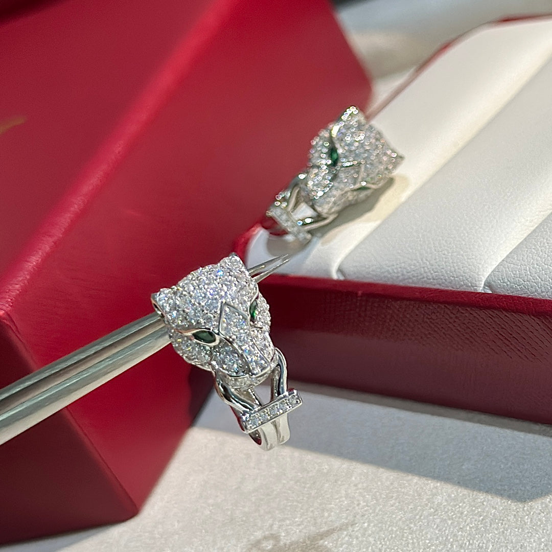 18K Celestial Panth̬re De Diamond Earrings