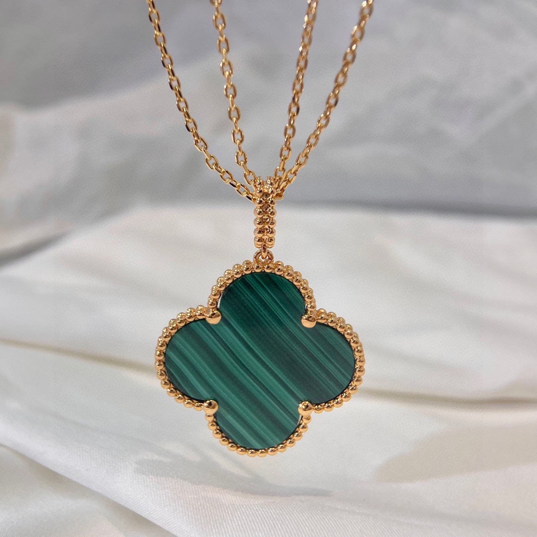 18K Celestial Magic Alhambra Malachite Necklace