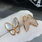 18K Celestial Two Butterfly Between the Finger Pearl Ring