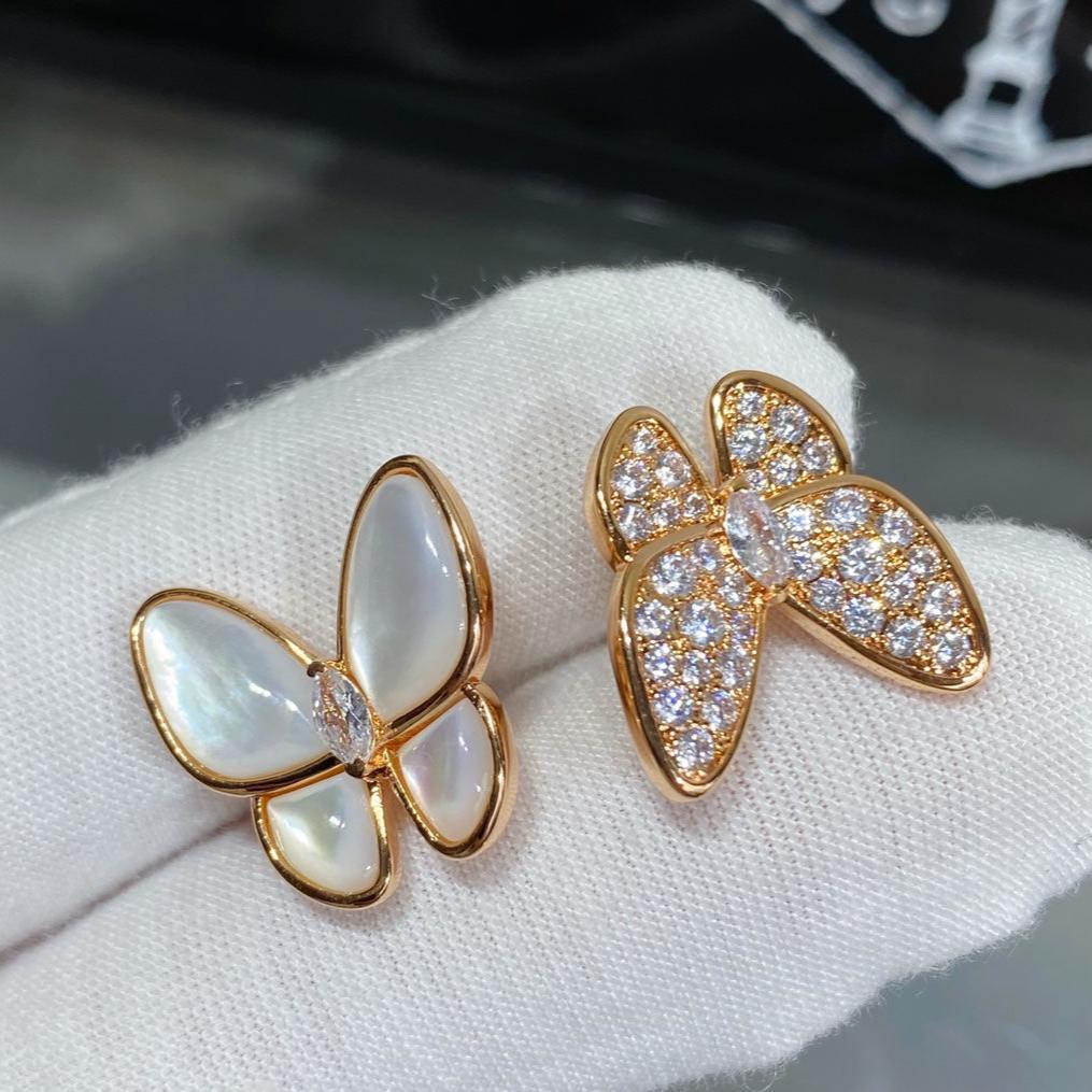 18K Celestial Two Butterfly Between the Finger Pearl Ring