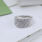 18K Celestial Perl̩e Diamonds Five Rows Ring